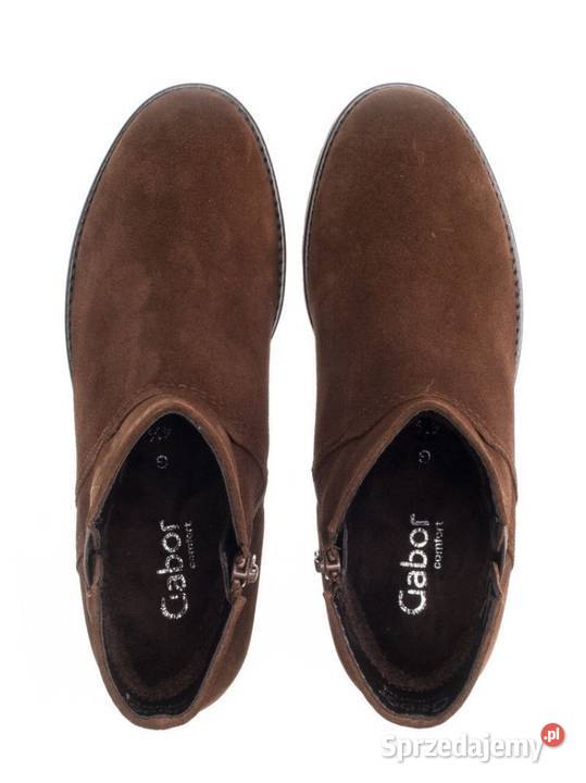 38 GABOR buty damskie botki brązowe zamsz na 24cm Szczerbice