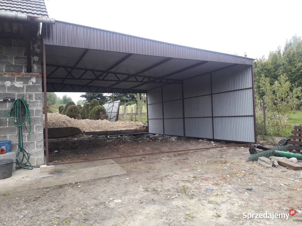 A44 Garaż blaszany Ocynkowany Wiata Zadaszenie 30m2 Kolbuszowa