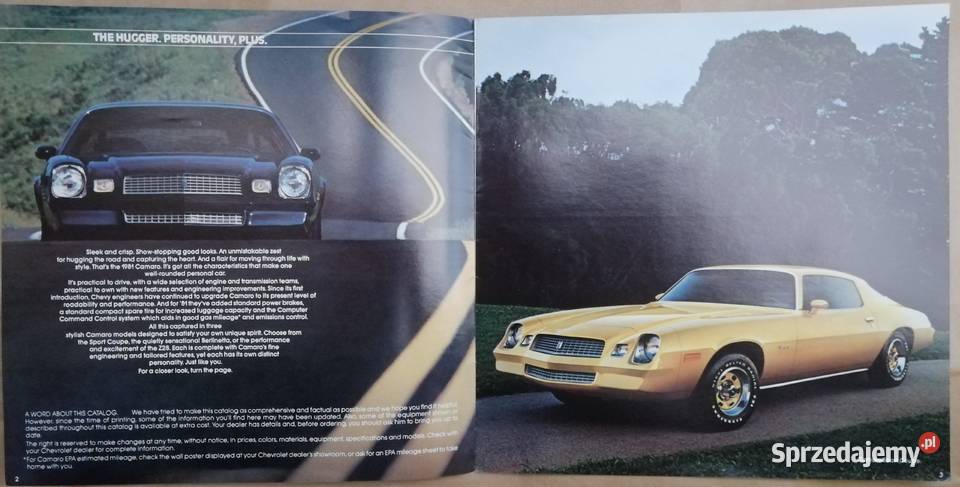 1981 Chevrolet Camaro USA prospekt folder Kraków