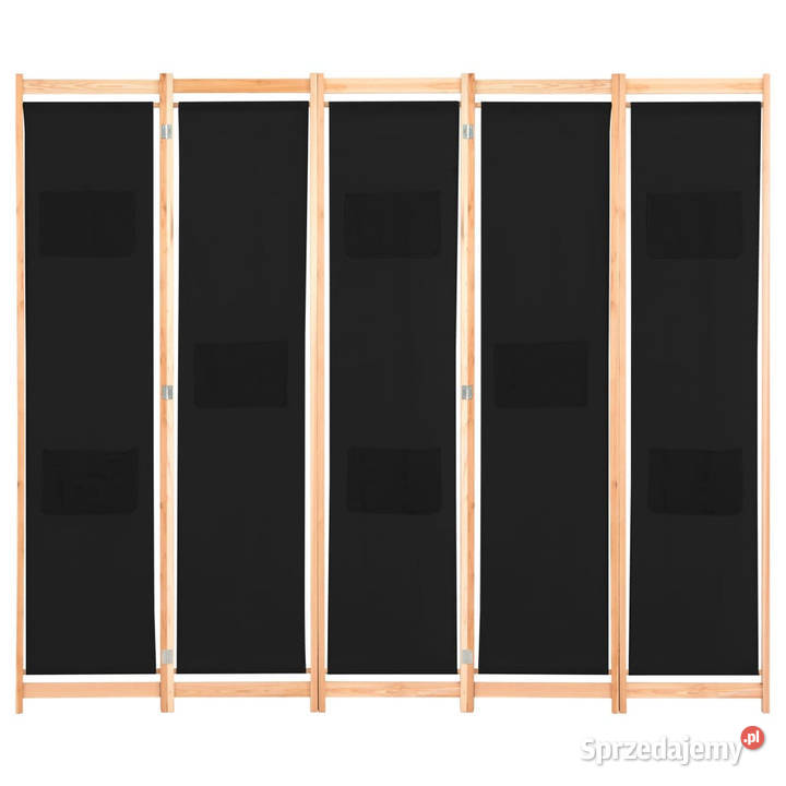 Parawan 5panelowy czarny 200 x 170 x 4 tkanina Warszawa sprzedam