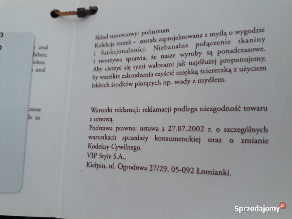 Nowa męska skórzana office teczka VIP COLLECTION Na ramię  mazowieckie Warszawa
