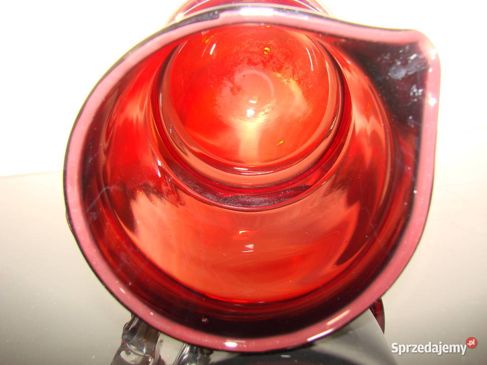 dzbanek czerwone szkło Porcelana i szkło Pruszcz Gdański sprzedam