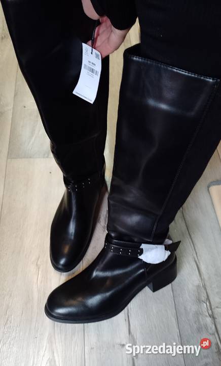 42 Czarne zdobione Kozaki oficerki biznesowe z małopolskie