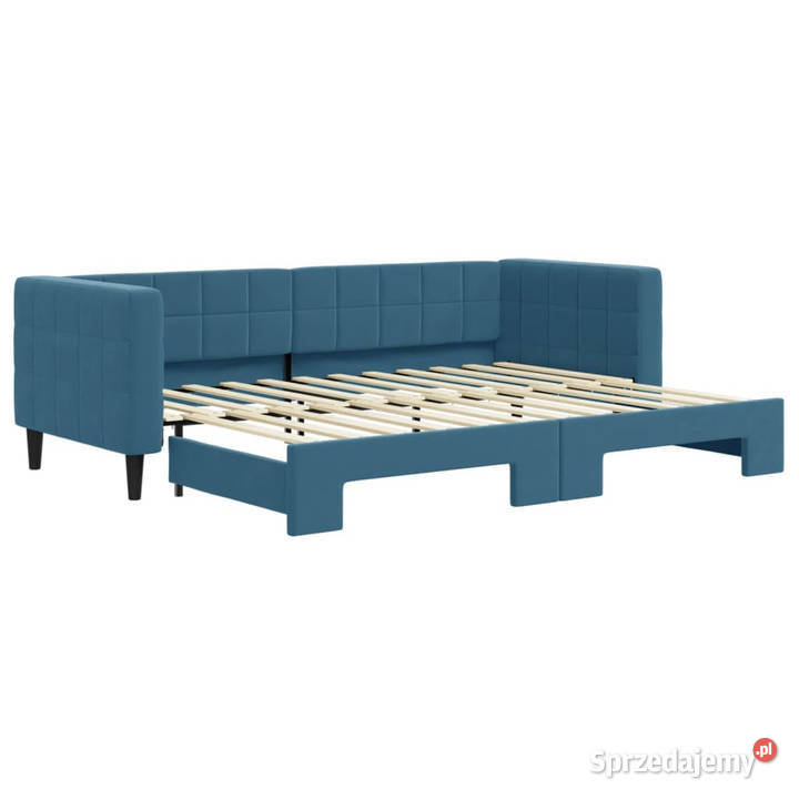 Sofa rozsuwana niebieska aksamit 80x200 Warszawa