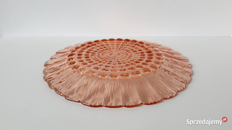 Talerz Cora ok 235 Ząbkowice kolorowe szkło PRL Dąbrowa Górnicza