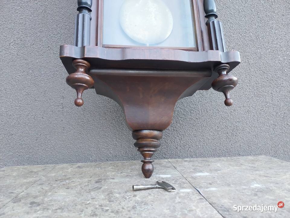 Stary zegar ścienny XIXw pełna płyta duży Tczew