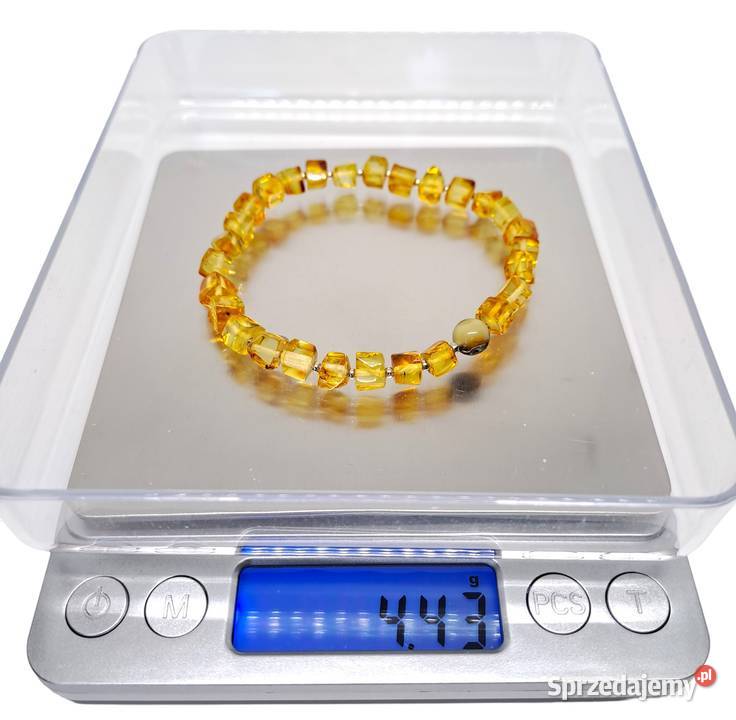 Komplet korale i bransoletka z bursztynu kostka Zestawy biżuterii Warszawa