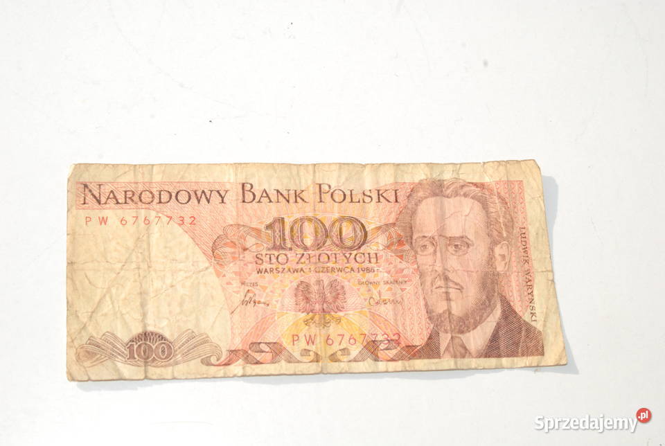 Stary banknot 100 złotych Waryński 1986 antyk Cieszyn