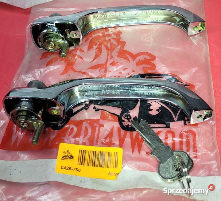 VW T1 T2 ogórek 6368 komplet klamek drzwi chrom Brzeszcze sprzedam