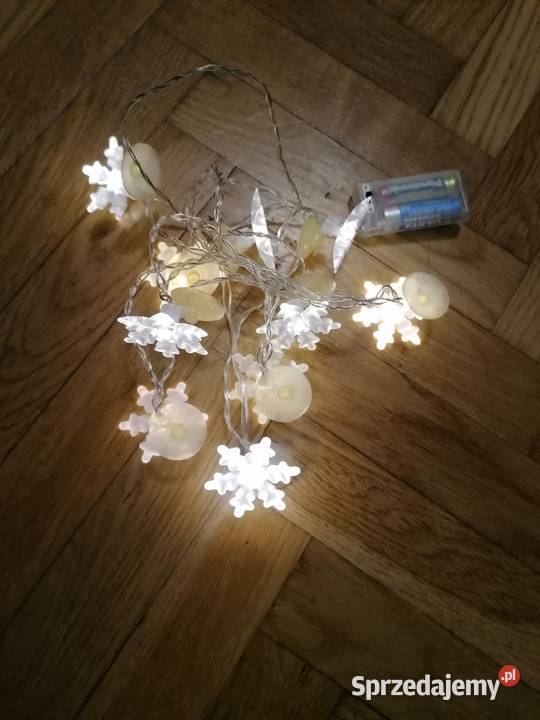 Łańcuch świetlny płatki śniegu biały pomorskie Gdańsk