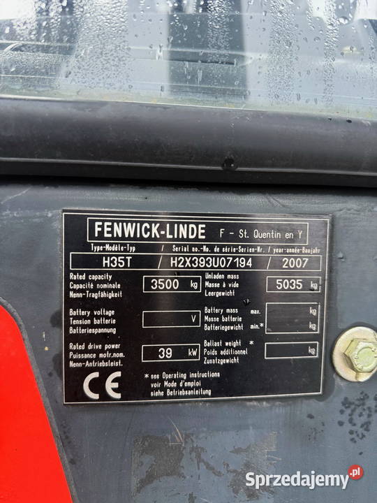 wózek widłowy LINDE H35T LPG TRIPLEX 460m gaz Działoszyn