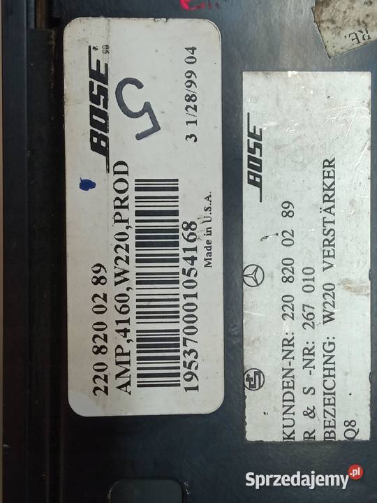 WZMACNIACZ BOSE 2208200289 MercedesBenz Sklasa