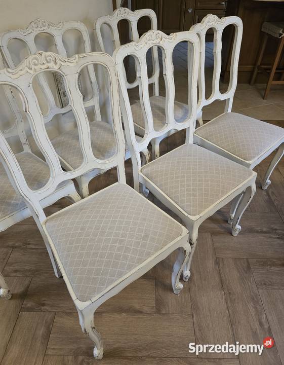Krzesła ludwikowskie 6 shabby chic Krzesła Wrocław