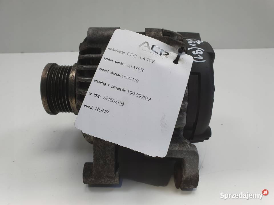 ALTERNATOR Opel Astra IV J 14 16V 13500582 100A Układ elektryczny silnika Rudka