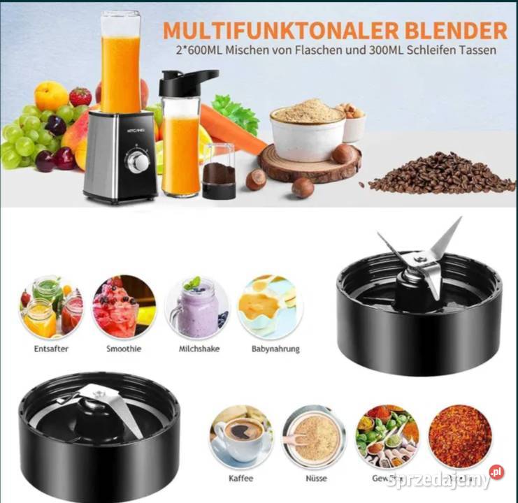 Nowy Blender 3 w 1 KITCANIS 600w Kawa Smoothie Poraj