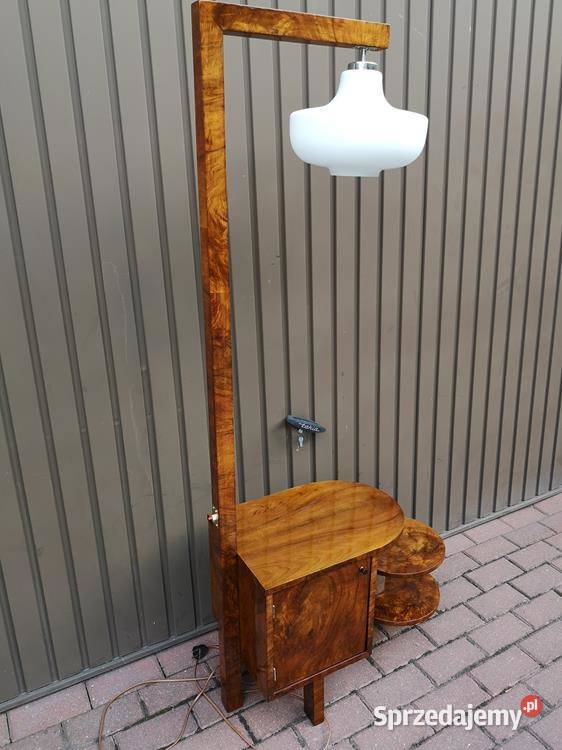 Lampa Stojąca Art Deco Renowacji Orzech Stara Swarzędz