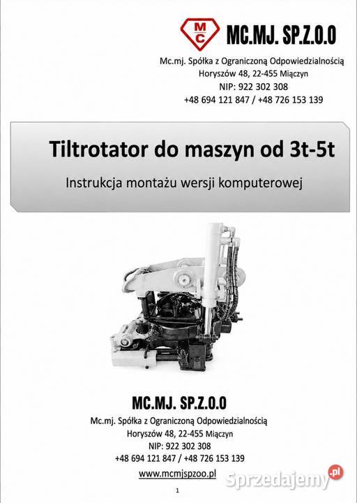 Głowica Tiltarotator do koparki 36t Biłgoraj
