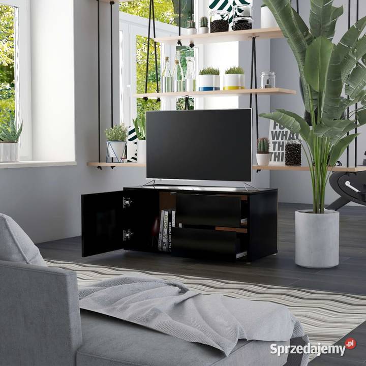vidaXL Szafka pod TV czarna 80x34x36 materiał Warszawa
