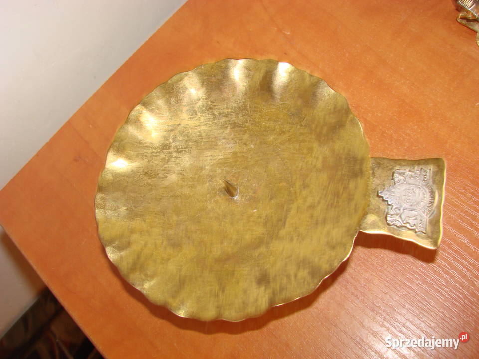 Kronenbrau mosiężny świecznik Pruszcz Gdański