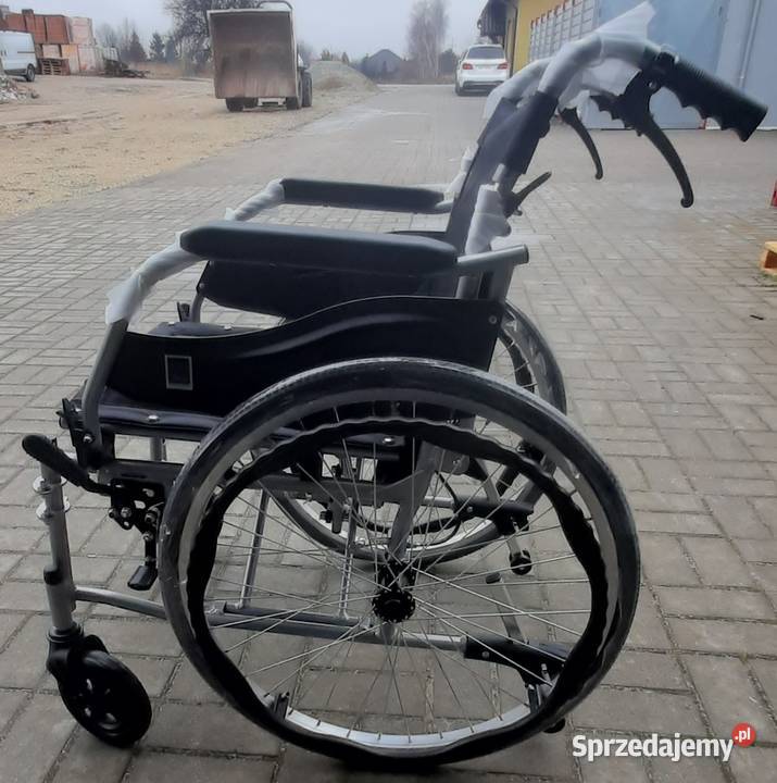 Wózek inwalidzki składany lekki rama aluminiowa Sprzęt rehabilitacyjny i ortopedyczny Syców