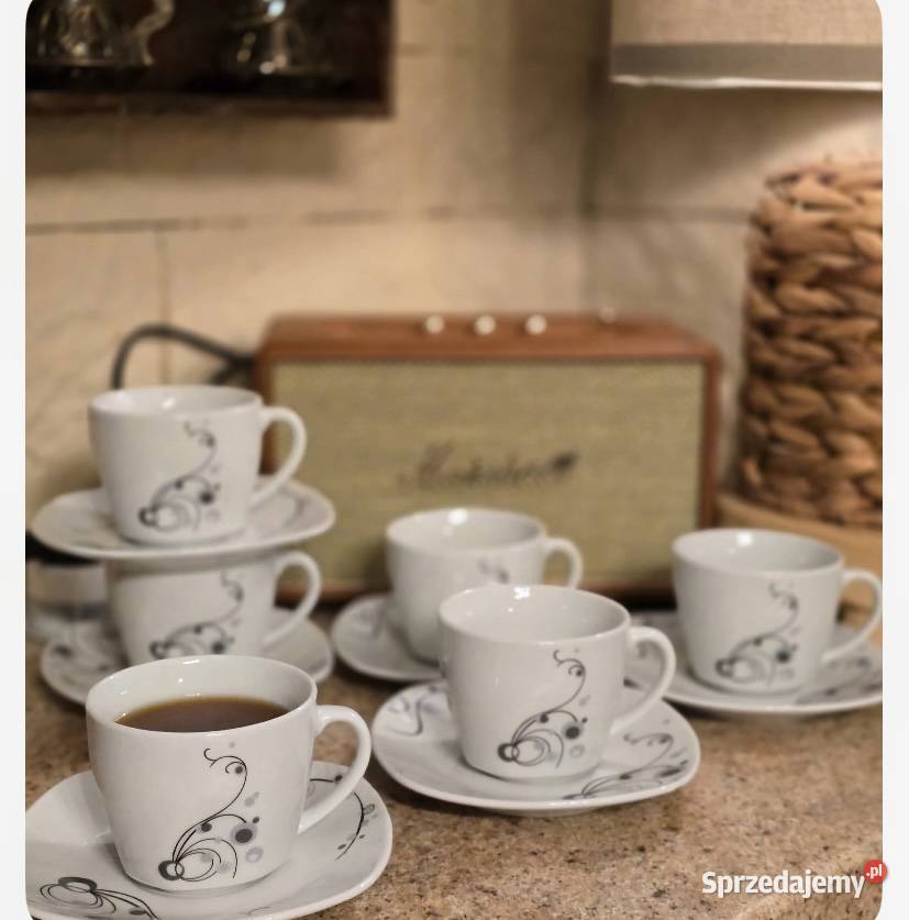 69 Zestaw 6 sztuk filiżanek ze spodkami VIOLET śląskie Zabrze