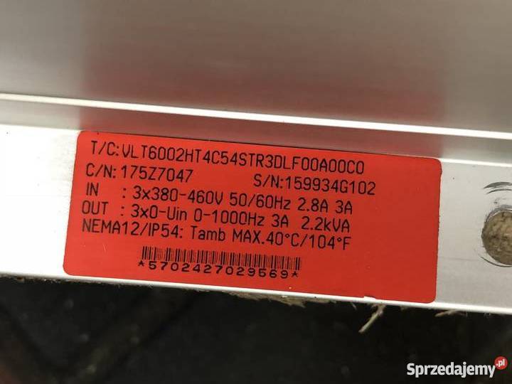 Falownik Danfoss VLT6002 22kVA 11KW 3A VLT6000 Nowy Tomyśl