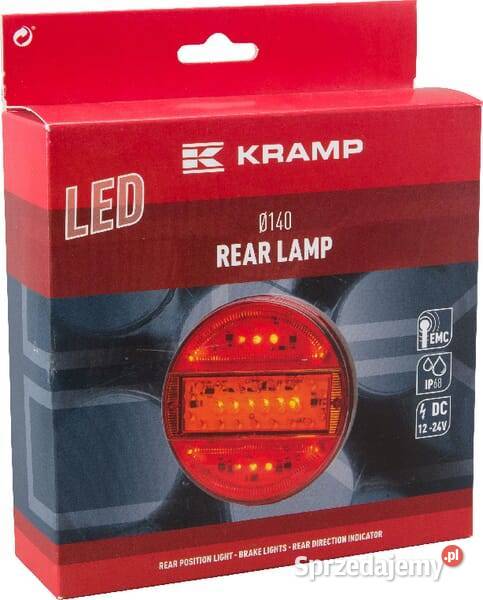 Lampa tylna zespolona LED okrągła 140 mm 1224V