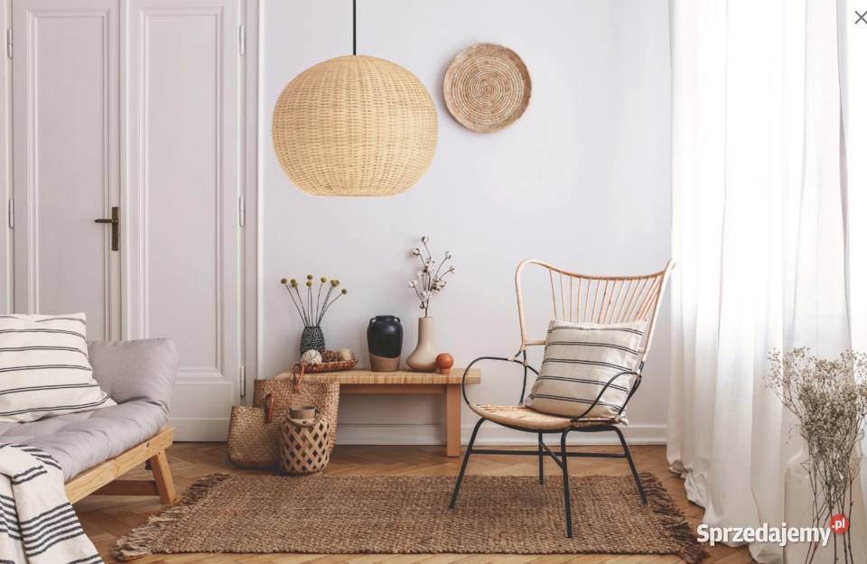 LAMPA WISZĄCA PLECIONA BAMBUS NATURAL BOHO Choroszcz