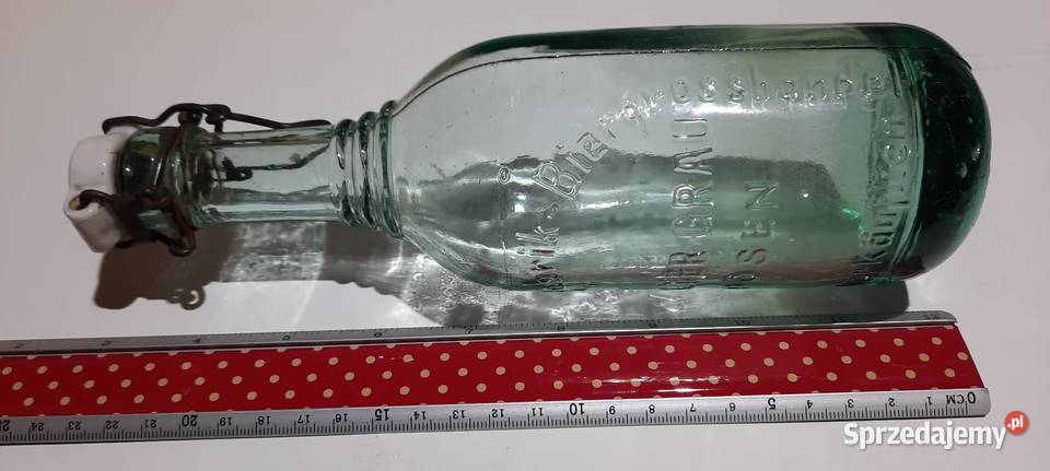 Stara butelka napis Mineral Waser WALTER GRAU Warszawa