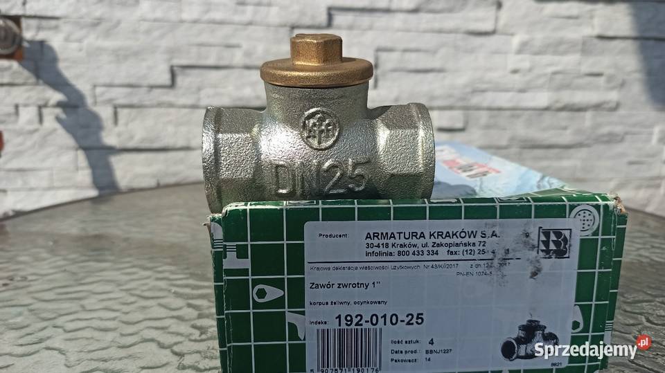 Zawór zwrotny żeliwny w ocynku 1 cal