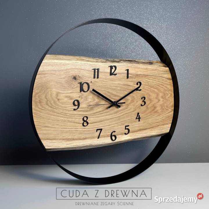 Drewniany zegar loft na zamówienie CUDA Z DREWNA Ruda Śląska
