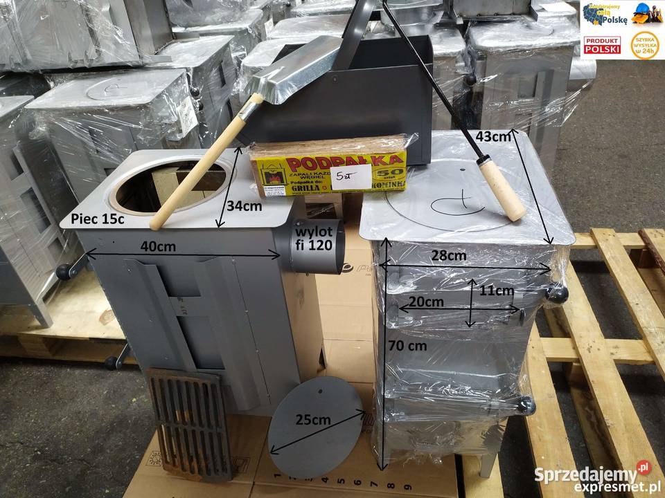Duży Piec koza 15 cegieł Gruba blacha 2 szybry Opole