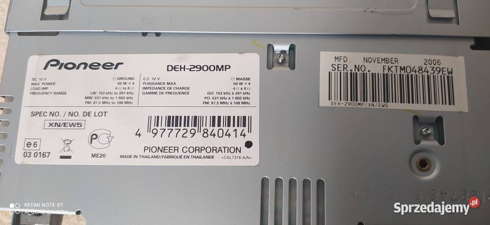 Radio PIONEER DEH2900MP stan idealny Wałbrzych