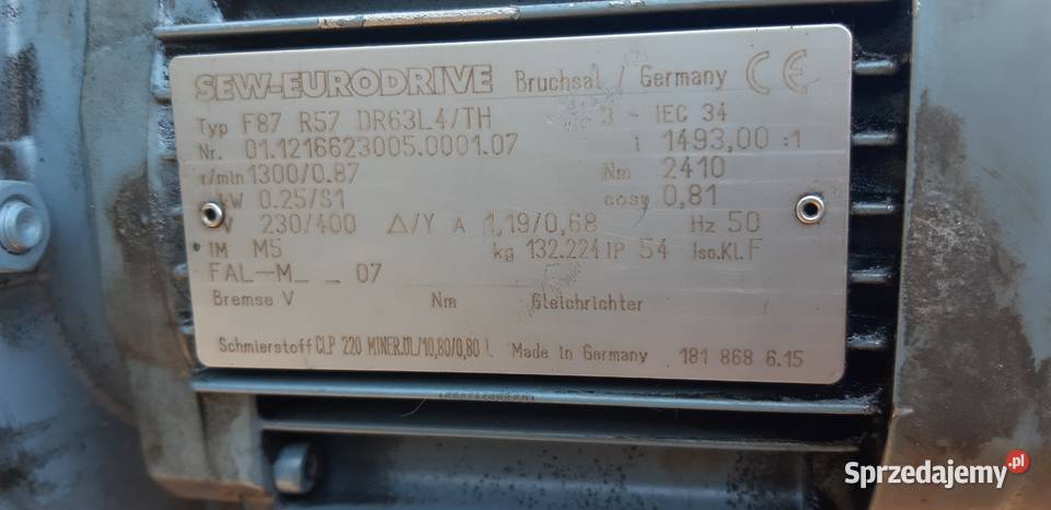 Motoreduktory SEW 1obrmin Pszczyna