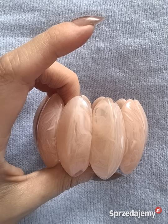 Bransoletka na gumce damska puder róż sprzedam