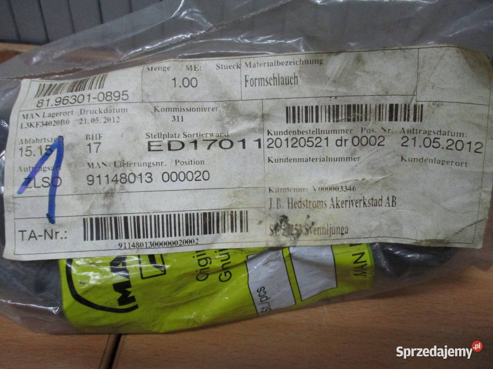 Przewód formowany gumowy MAN TGALMSX 81963010895