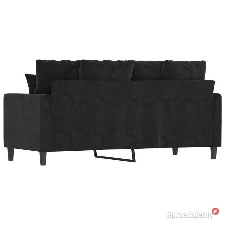 Sofa 2osobowa czarna 140 tapicerowana aksamitem Warszawa