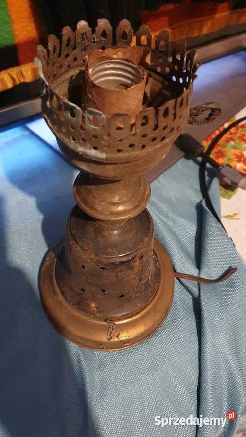 Stara lampa elektryczna miedziowa świecznik mazowieckie Warszawa