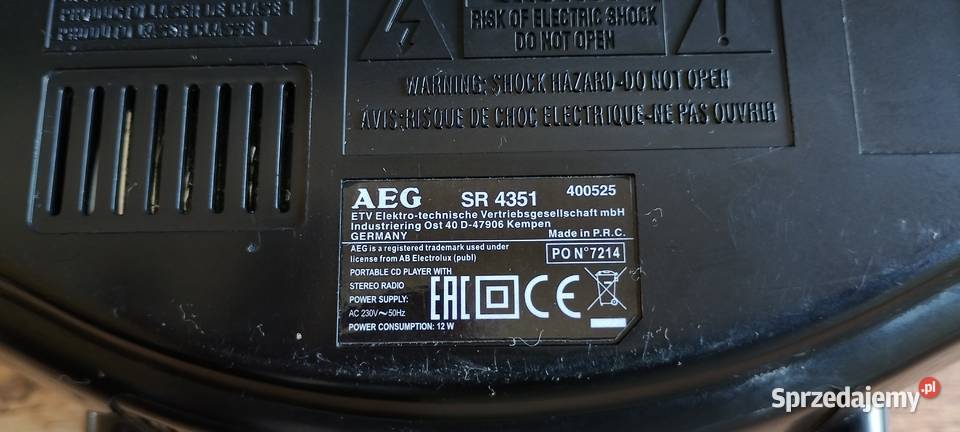 Niezawodny Boombox AEG SR 4351 CD Radio Stereo Wąbrzeźno sprzedam