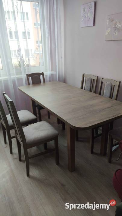 Zestaw jadalniany stół rozkładany 6 krzeseł zachodniopomorskie Koszalin