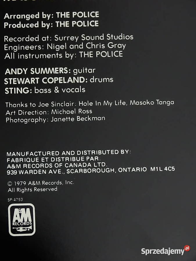 The Police Outlandos dAmour winyl LP 1979 AM Biłgoraj