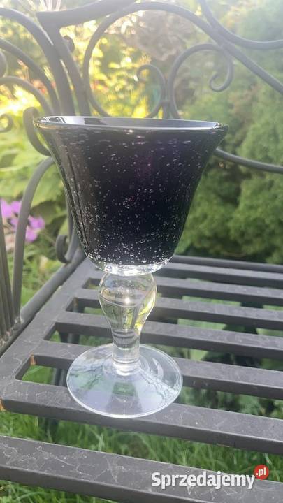 Kielich szkło artystyczne fioletowa czara sprzedam
