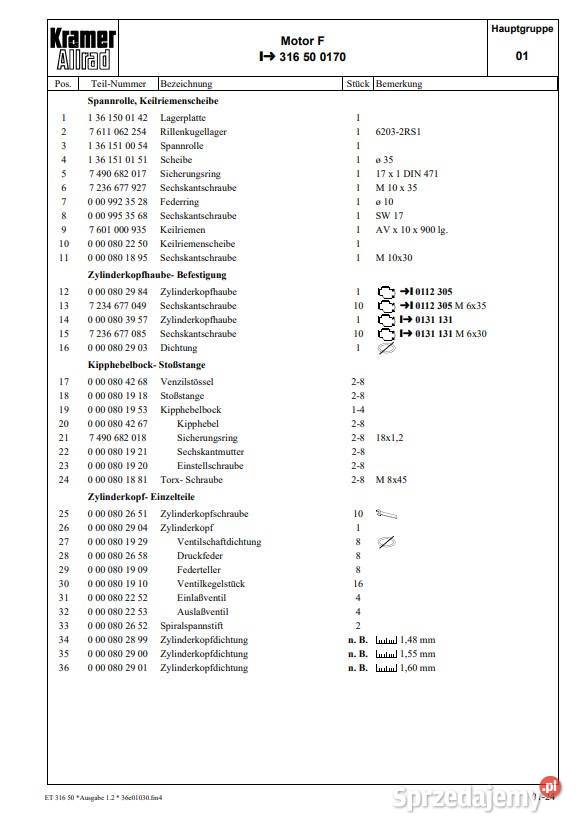 Katalog części Koparkoładowarka Kramer 316 316 S pomorskie Miastko