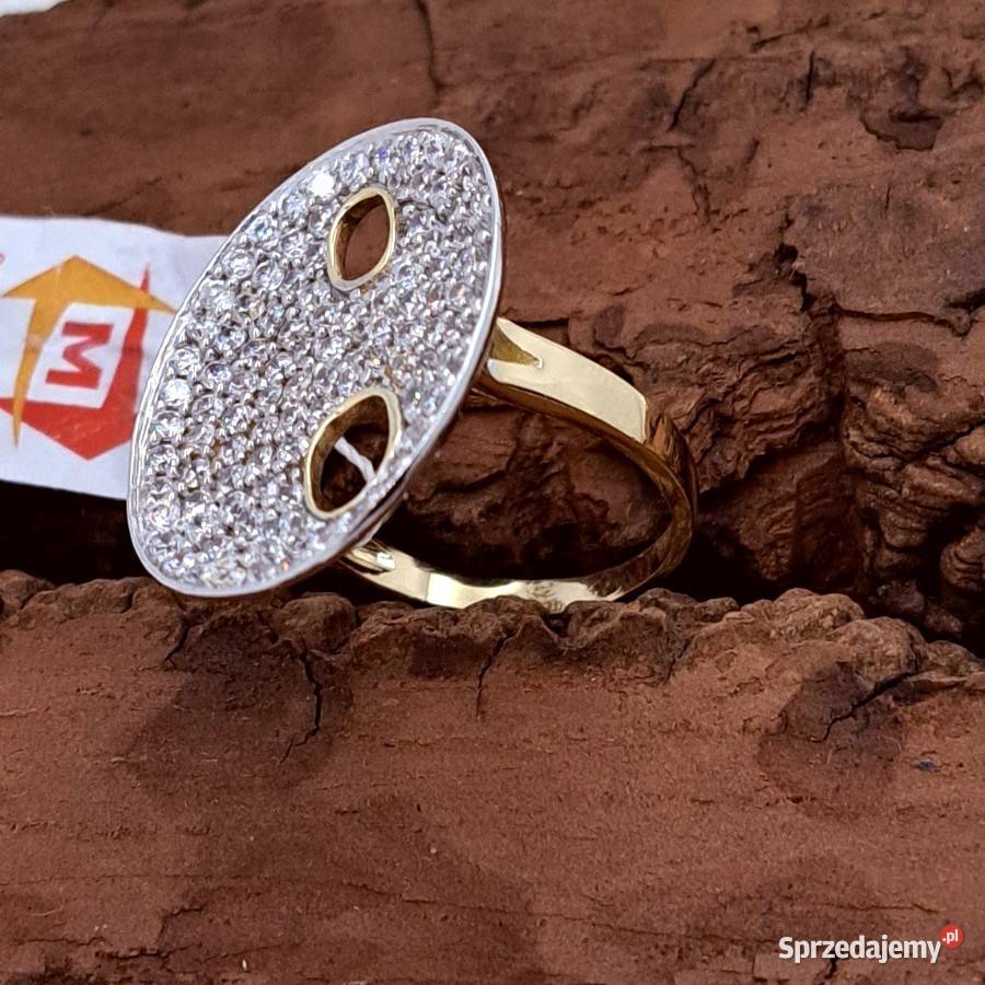 Pierścionek r17 Złoty pr585 Glamour Z661 Zegarki i Biżuteria wielkopolskie