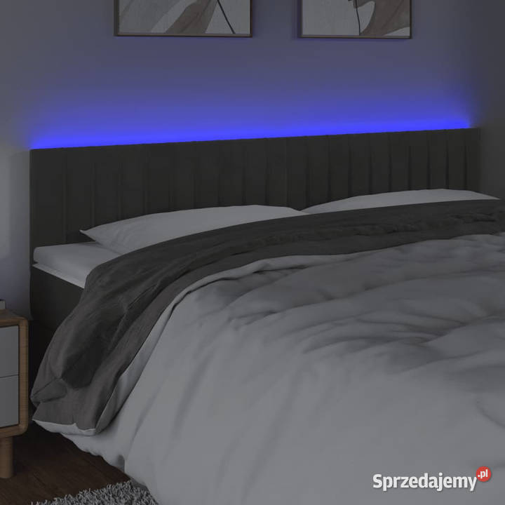 Zagłówek do łóżka z LED ciemnoszary 200x5x7888 Warszawa