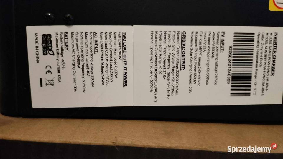 Falownik hybrydowy 62kW off grid PowMr