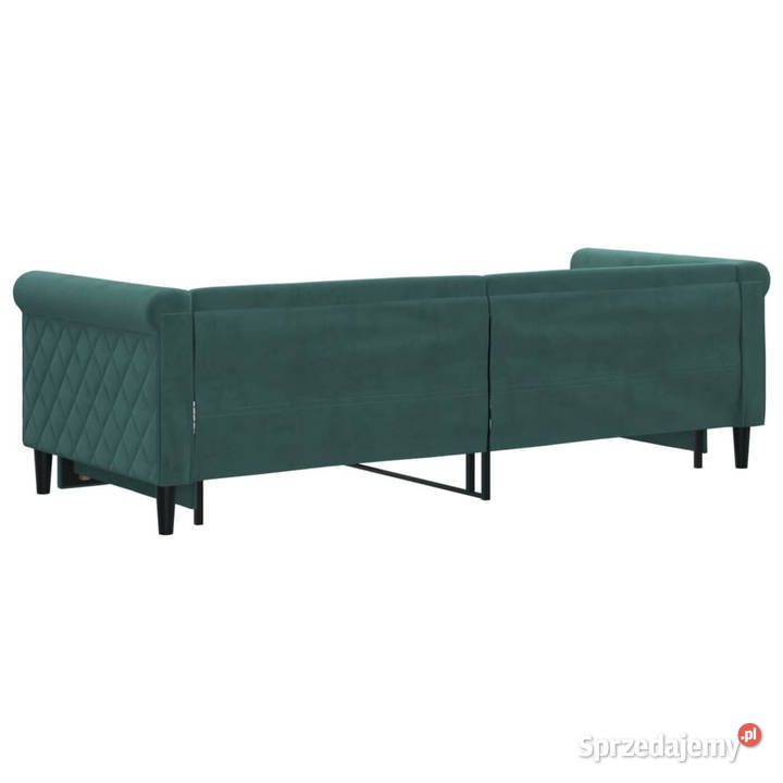 Sofa rozsuwana ciemnozielona aksamit 80x200 68cm Warszawa