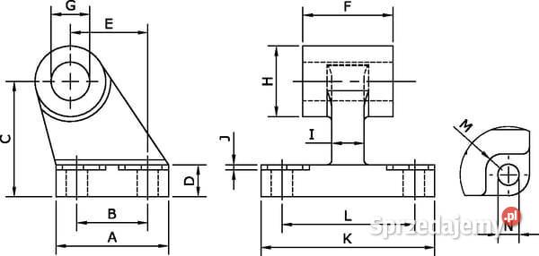 Mocowania tylne siłownika CF63PN Kamionna