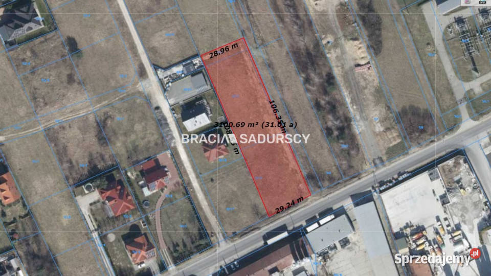 Grunt sprzedam 3088m2 Brzesko Szczepanowska Sprzedaż małopolskie