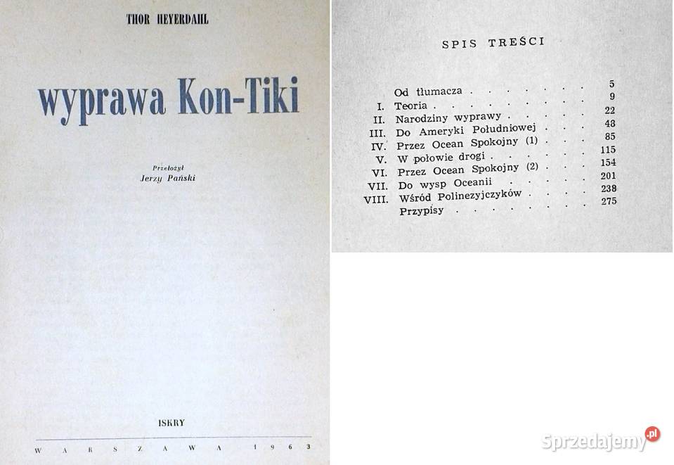 Wyprawa KonTiki Thor Heyerdahl miękka Chełm sprzedam